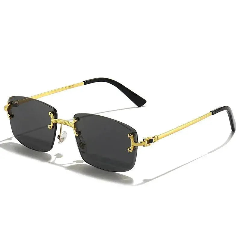 Unisex UV400 Rimless Square Sunglasses for Men and Women