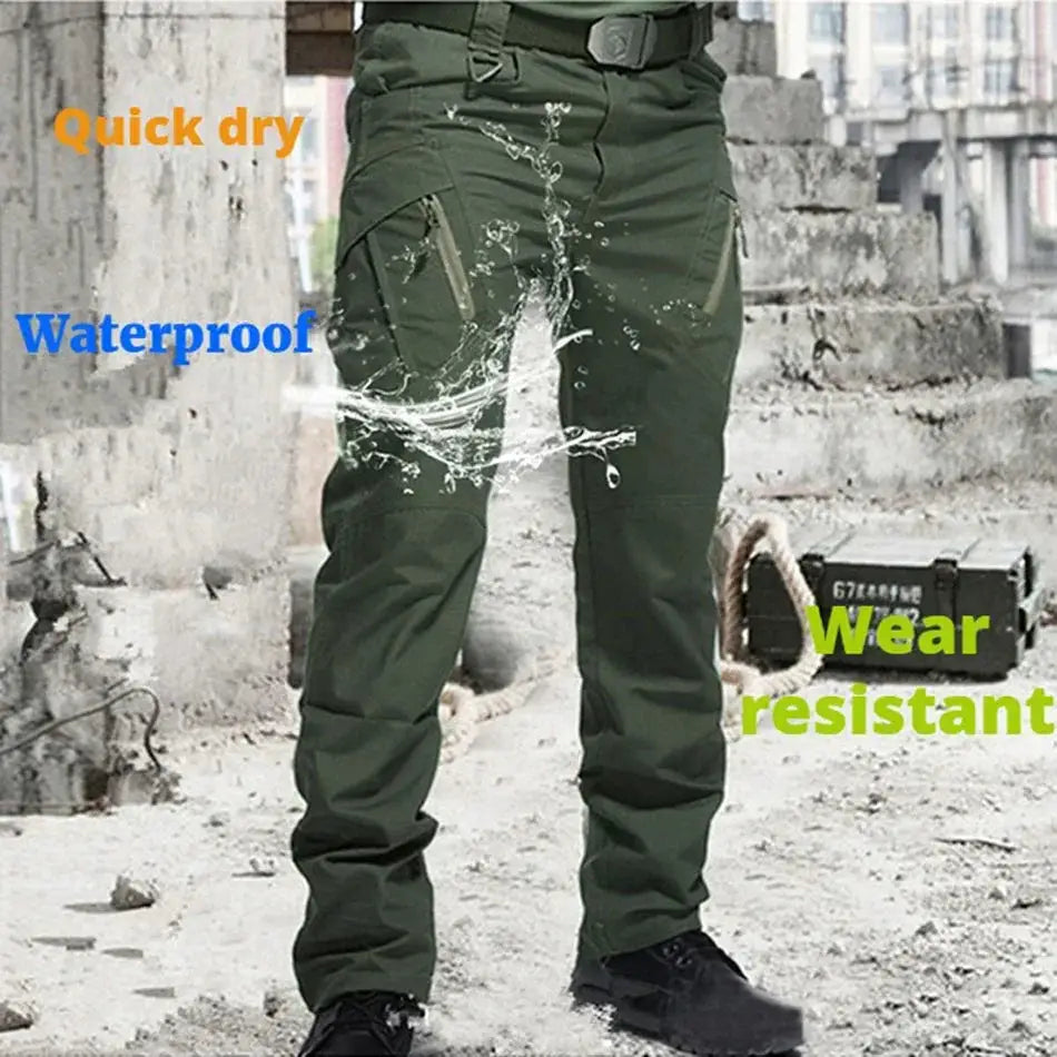 Mens Tactical Pants With Multiple Pockets Elasticity 5XL - OurLum.com
