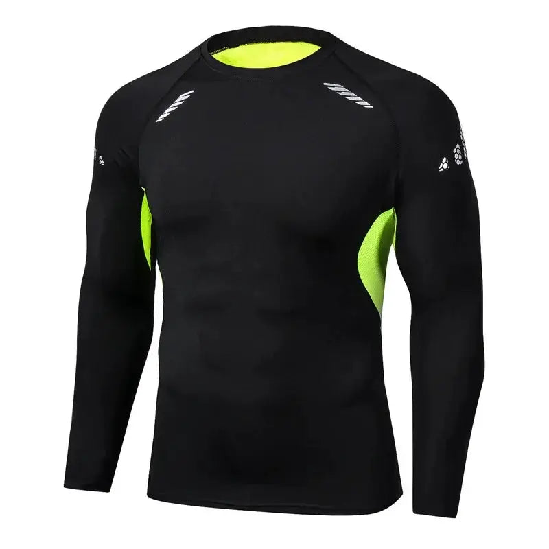 Mens Running T Shirt Compression Fitness Top MoistureWicking