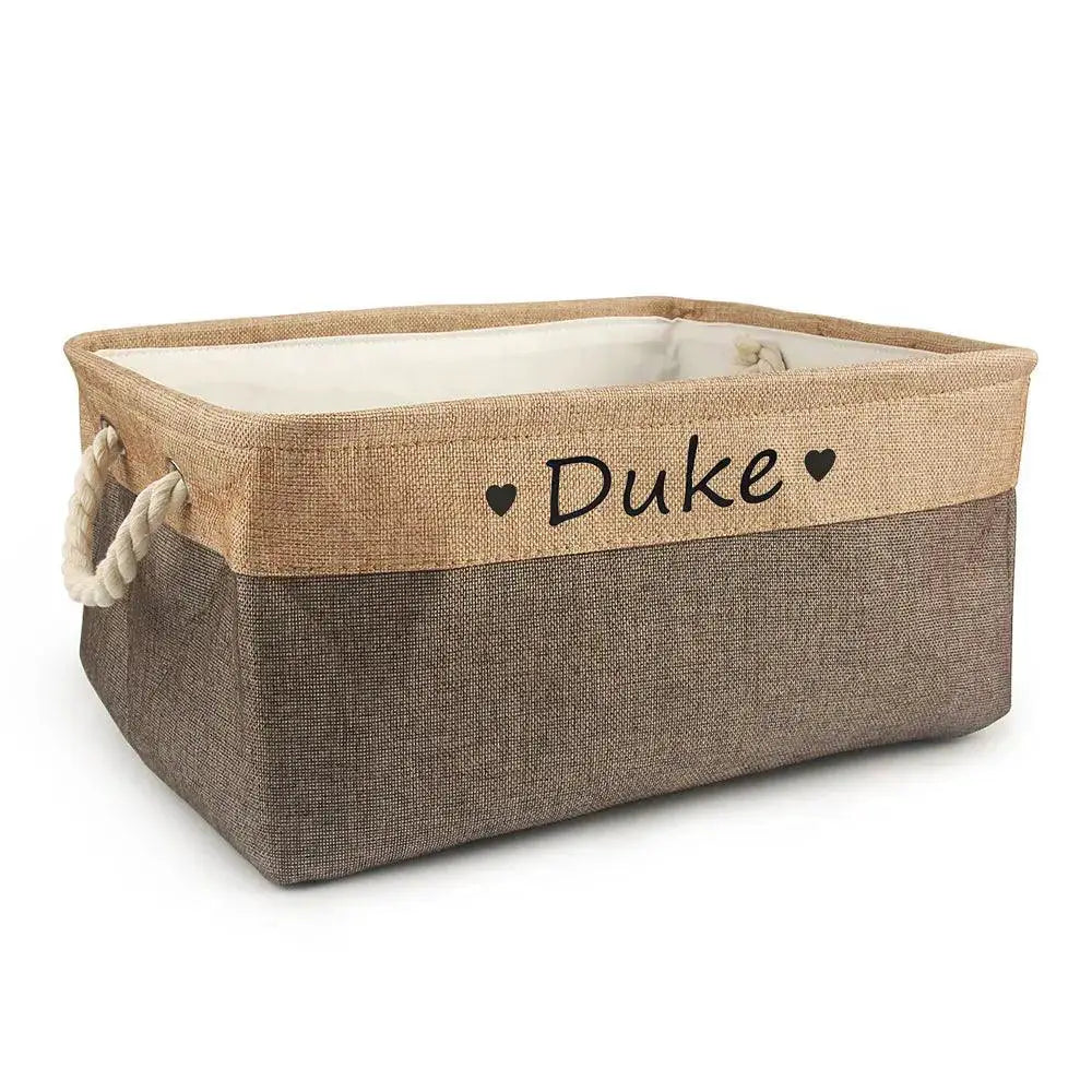 Personalized Pet Toy Storage Box With Custom Name Clothes