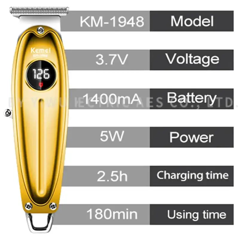 1948 LCD Display Hair Clipper For Men Rechargeable