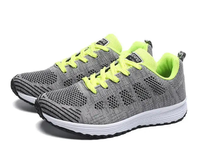 White Breathable Mesh Womens Sneakers For Gym And Casual