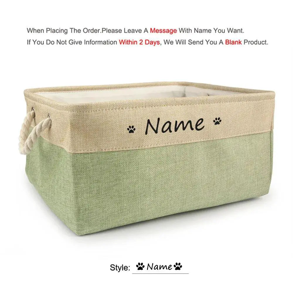 Personalized Pet Toy Storage Box With Custom Name Clothes — product view 9