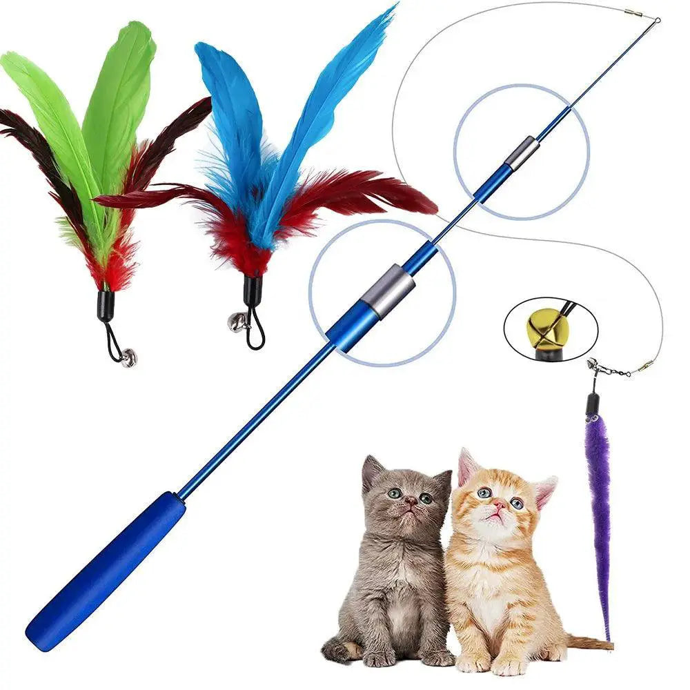 Feather Teaser Wand Interactive Cat Toy for Playful Cats