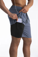 Summer Running Shorts Men 2 in 1 Quick Dry Gym Shorts