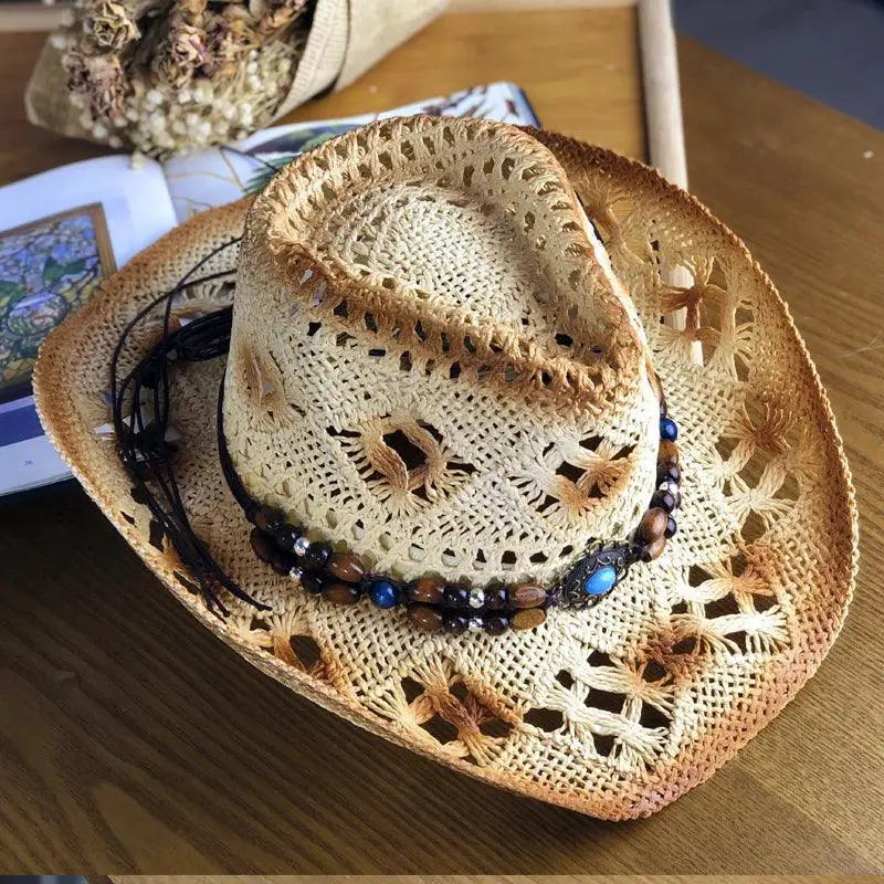 Natural Straw Cowboy Hat Unisex Handmade Weave 2021