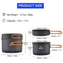 1.3L & 2.3L Outdoor Camping Cookware Set Lightweight Gear
