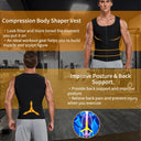 Men Sauna Sweat Vest Waist Trainer Compression Shirt Slimming