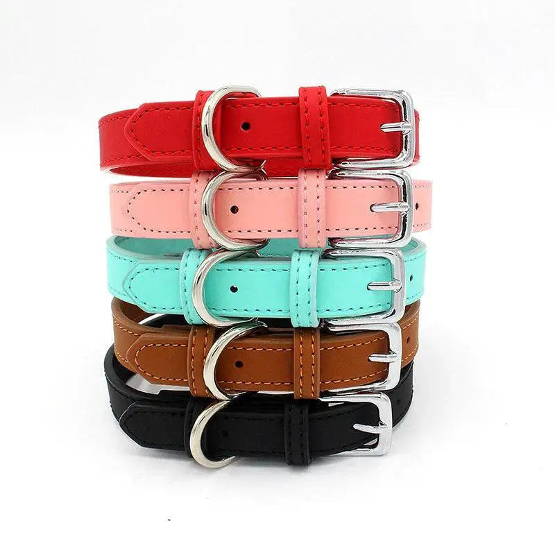 Affordable Leather Pet Collar for Small Dogs and Cats