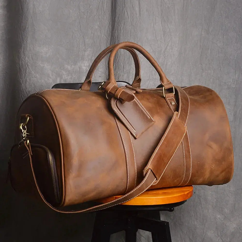 Vintage Mens Hand Luggage Bag Genuine Leather