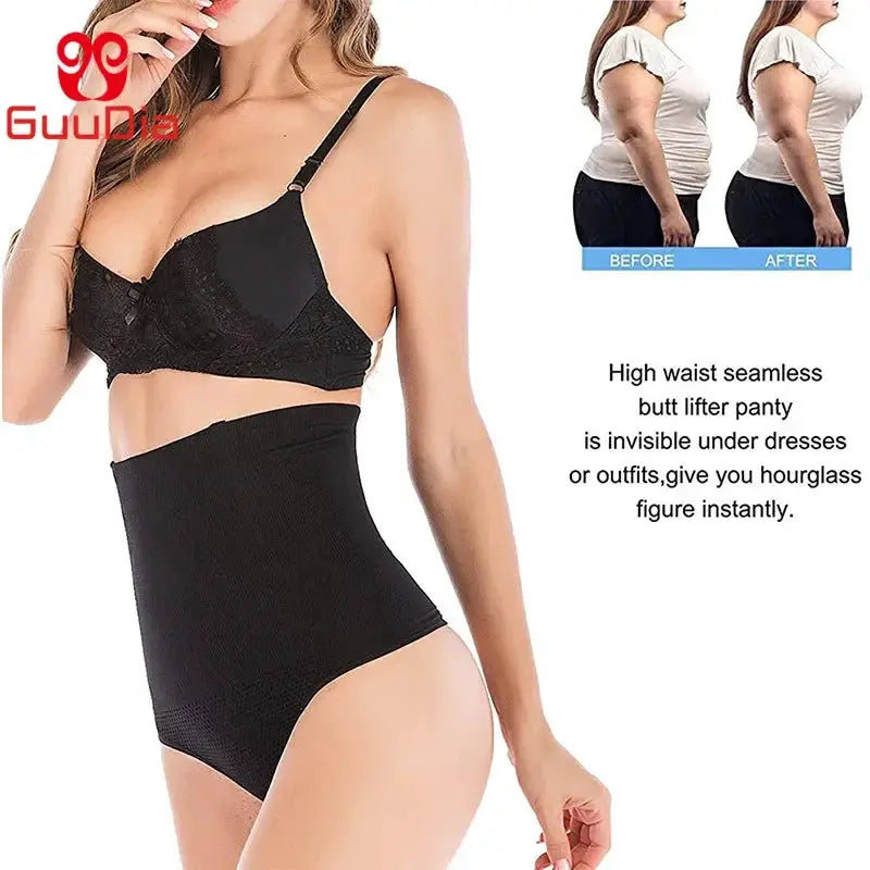 High Waist Seamless Body Shaper Briefs Firm Control Thong