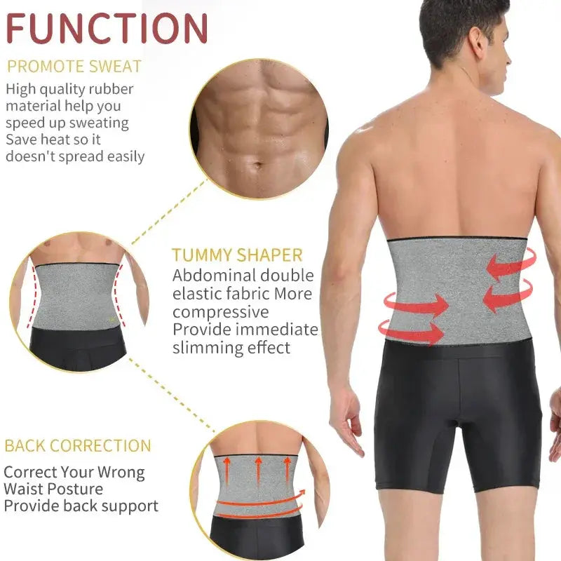 Mens Slimming Waist Trainer Belt For Weight Loss Performance