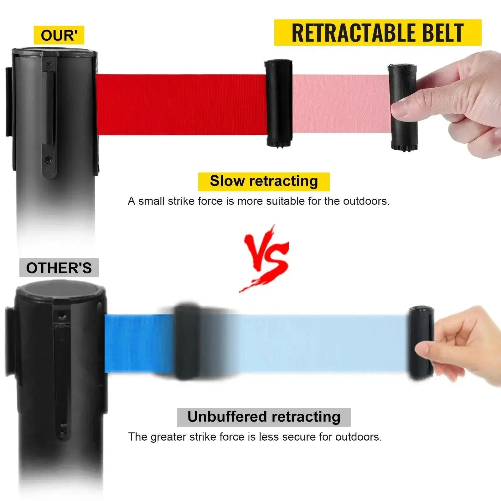 VEVOR Crowd Control Stanchions Barriers Queue Posts 4 To 6