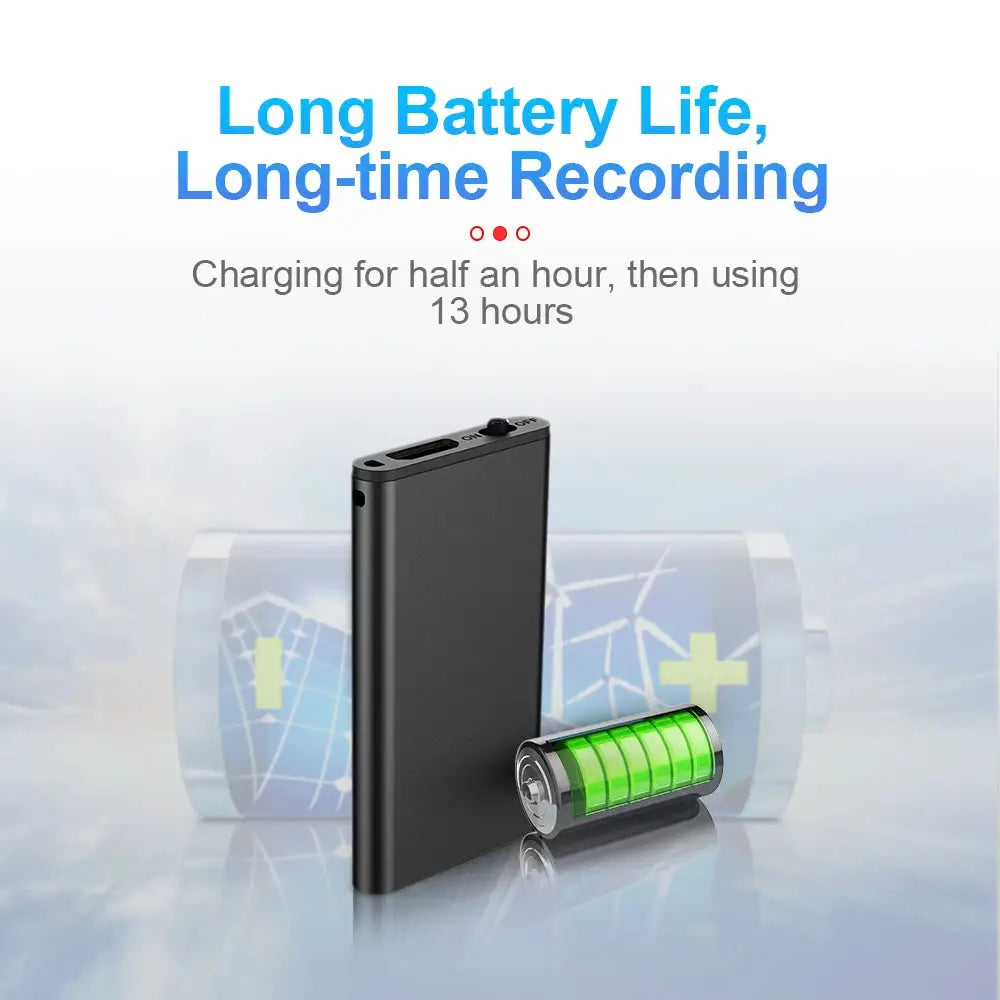 Ultra Thin Mini Voice Recorder 8GB 16GB 32GB Sound Activated MP3