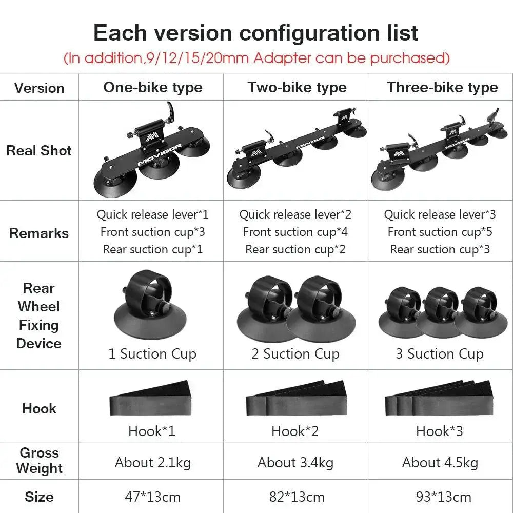 Movigor Suction Roof Top Bike Rack Quick Install Carrier