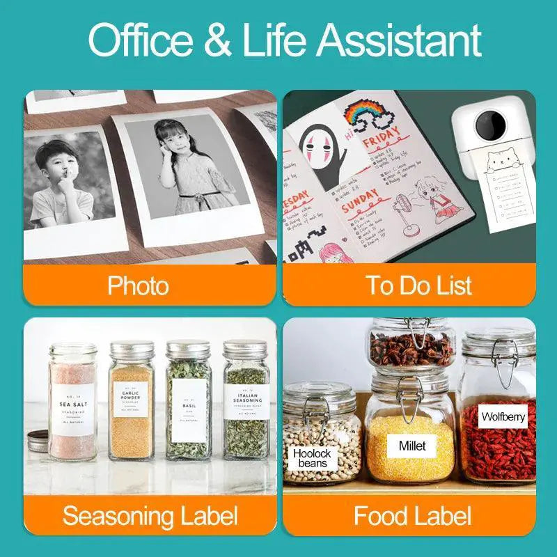 Mini Wireless Pocket Label Printer Bluetooth Sticker Paper