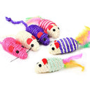 Colorful Feather Wand Cat Toy with Bell & Mouse Teaser