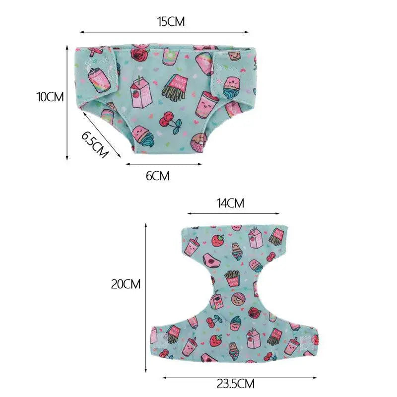 Cute Panda Print Doll Panties For 18 Inch Dolls Reborn