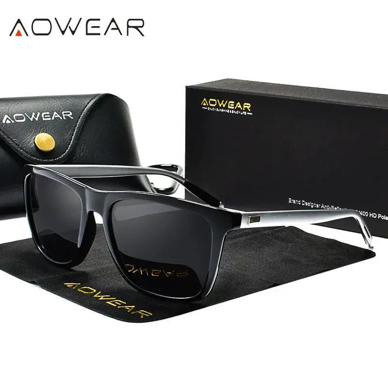 Mens Polarized Night Vision Driving Glasses AOWEAR