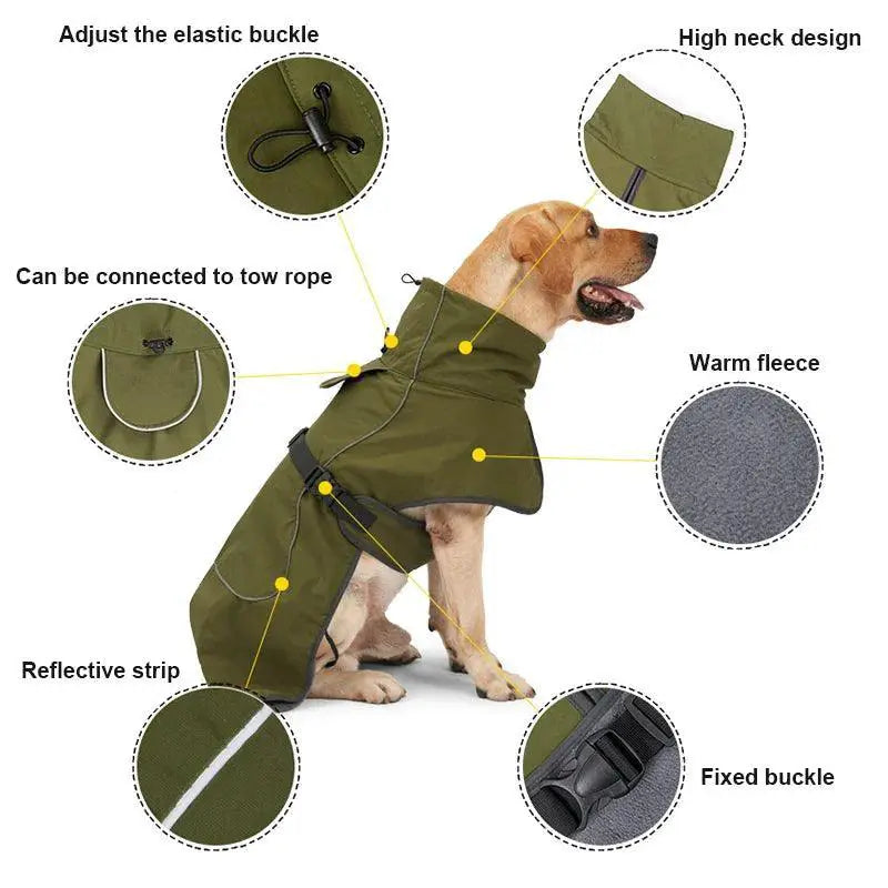 Large Dog Winter Vest Jacket Waterproof Coat For Greyhounds