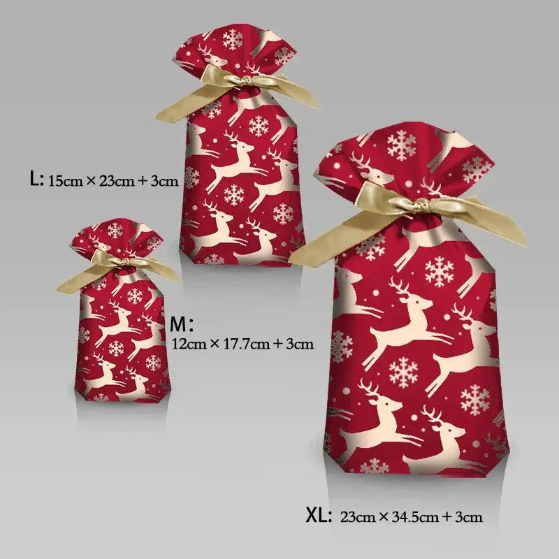 Santa Candy Bags With Snowflakes Durable Gift Wrap