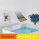 Waterfall Water Basin Faucet Chrome Matte Black In Wall Installation