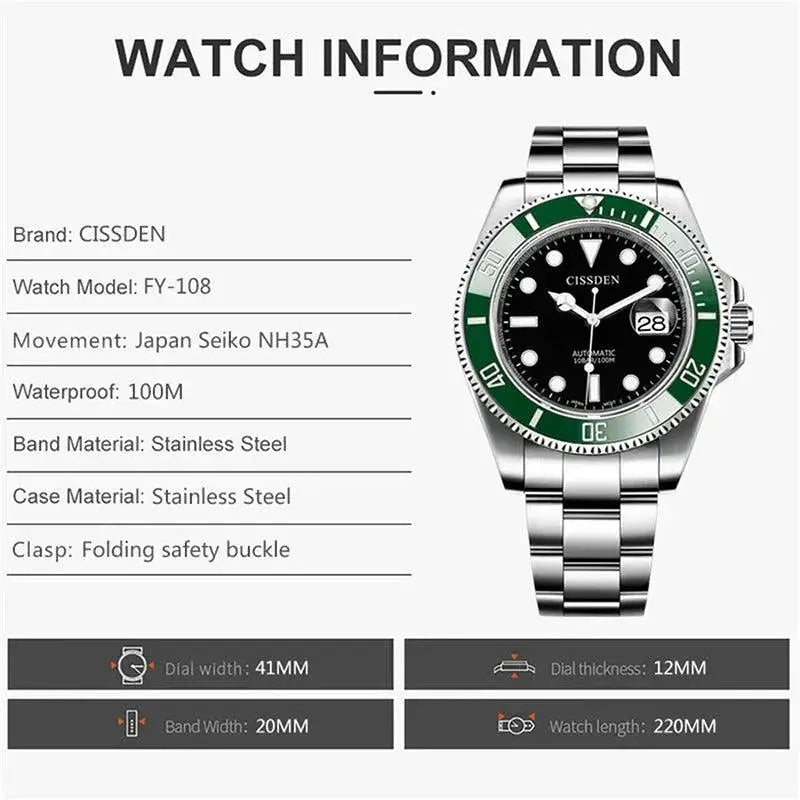 CISSDEN Ultimate Dive Timepiece Confident Ocean Adventure