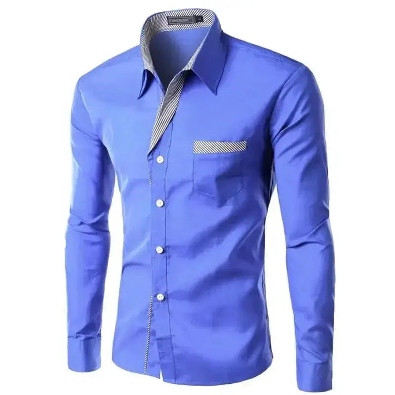 Sophisticated Mens Slim Fit Dress Shirt Formal Elegance