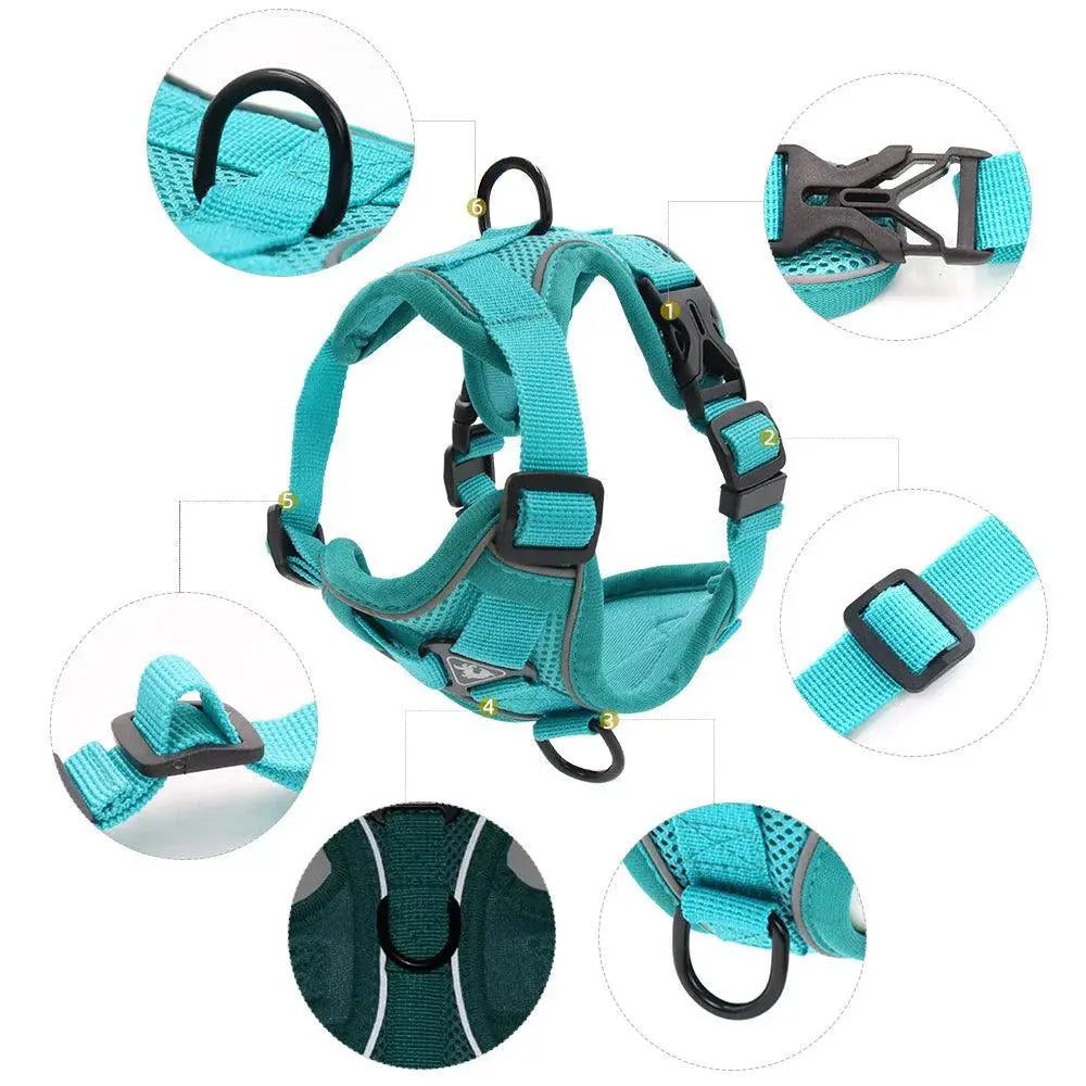 Escape Proof Breathable Cat Harness With Reflective Leash