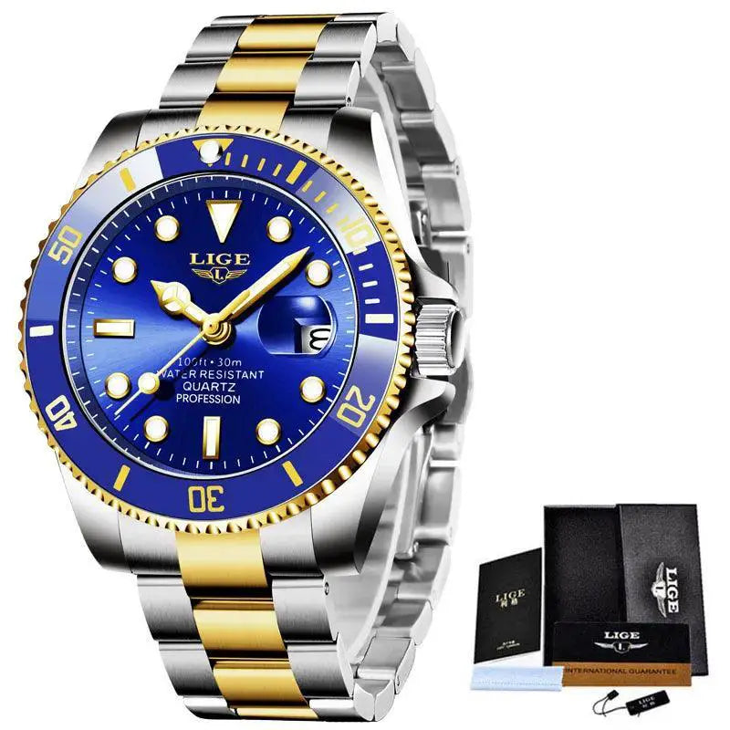 LIGE Diver Watch Stylish Waterproof Wristwatch for Adventure