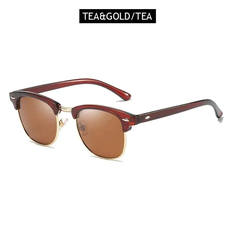 Retro Half Frame Polarized Sunglasses For Men And Women