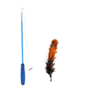 Feather Teaser Stick Wand Interactive Toy for Cat Play