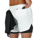 Summer Running Shorts Men 2 in 1 Quick Dry Gym Shorts