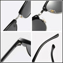 Retro Half Frame Polarized Sunglasses for Men and Women