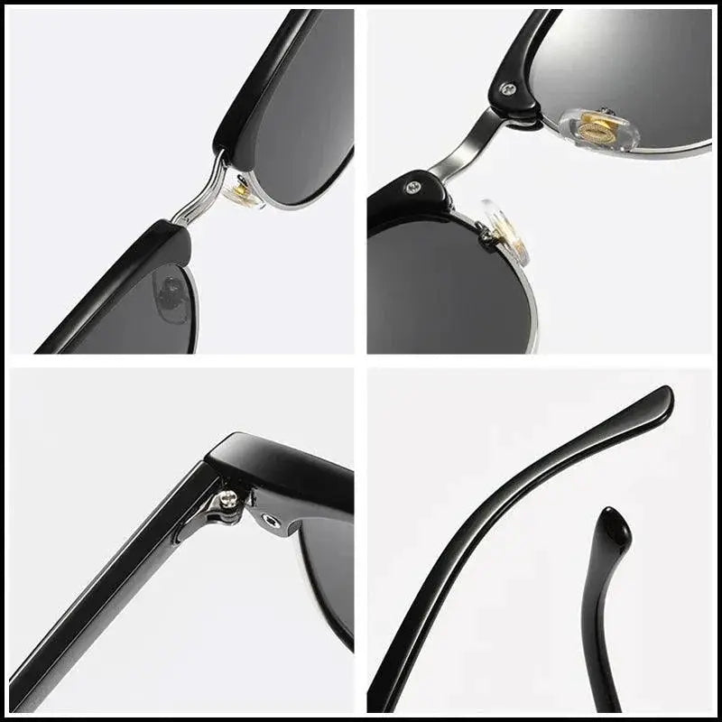 Retro Half Frame Polarized Sunglasses For Men And Women