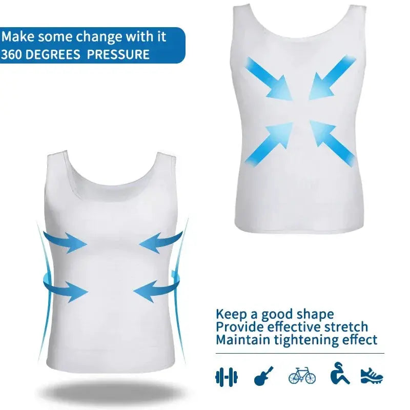 Men Slimming Compression Shirt For Gynecomastia Control