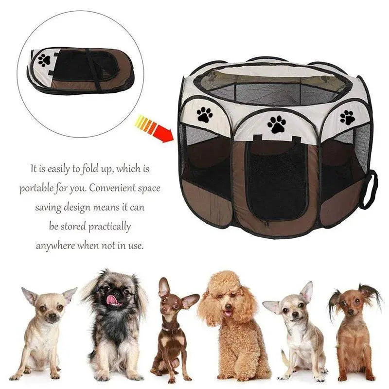 Portable Octagonal Dog Playpen for Large Dogs Comfort