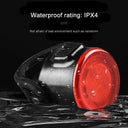 Waterproof Mini Bike Lamp Front Light White Taillight Red