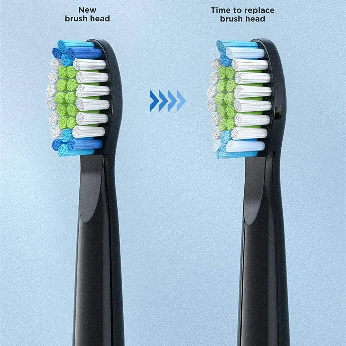 Fairywill 4Pack Toothbrush Heads FW E11 E10 E6 D7S