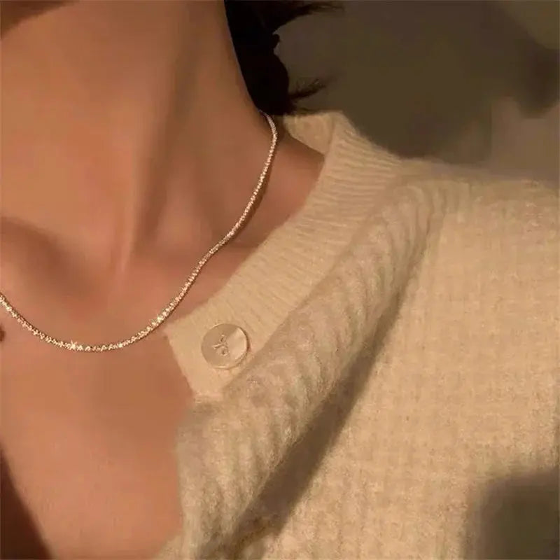 Chic Women Choker Necklace Silver Heart Butterfly Cross