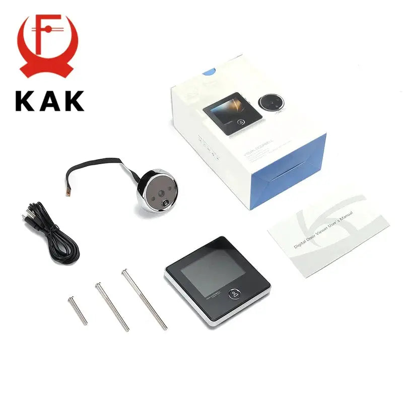 KAK 2.8" LCD Screen Electronic Door Viewer Bell IR Night Door Camera Photo Recording Digital Door Viewer Smart Peephole Doorbell by stepyours.com