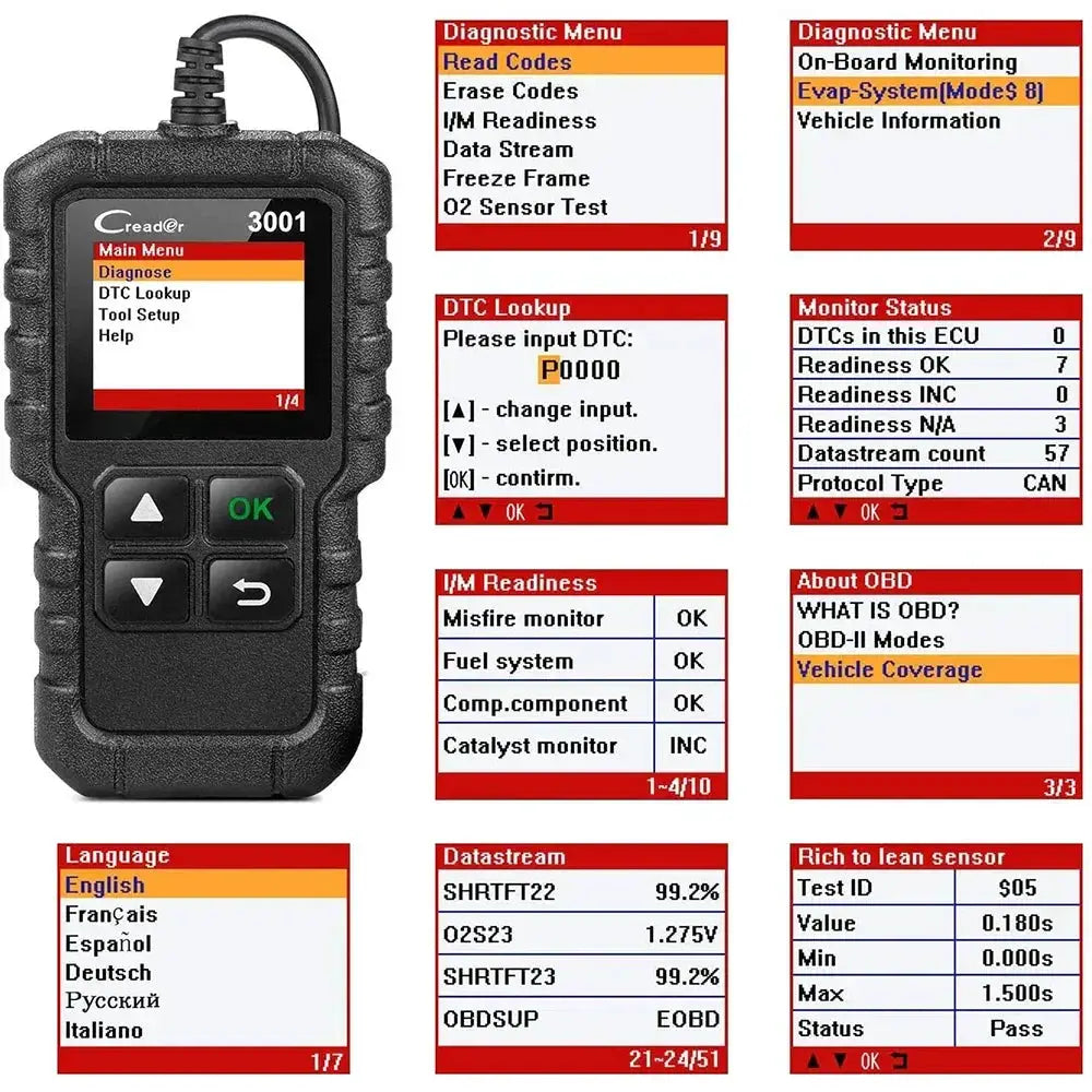 Launch X431 CR3001 OBD2 Scanner for Car Diagnostics