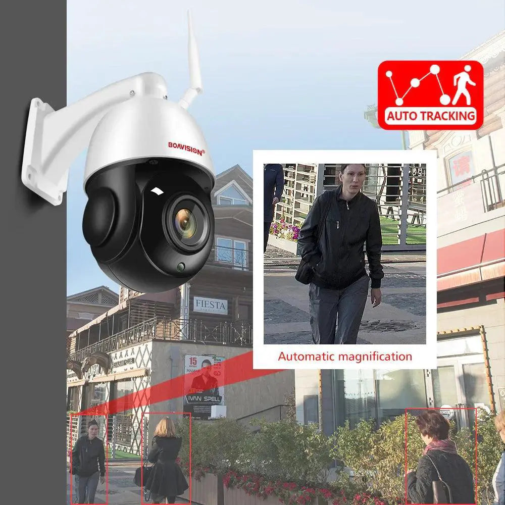 Smart AI Outdoor Security Camera Night Vision 30X Zoom