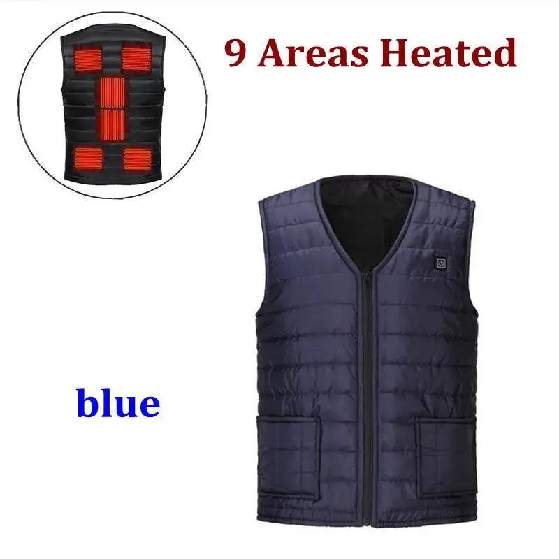 11 Area Heating Vest Men Women Casual V-neck USB Heated Jacket - OurLum.com