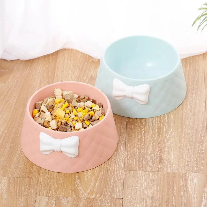 Elegant Bowknot Pet Feeding Bowl For Dogs And Cats