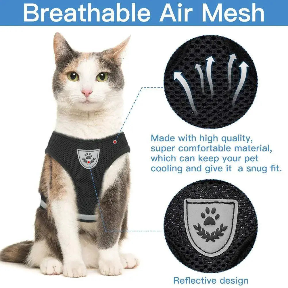 Breathable Cat Harness Leash Set for Safe Outdoor Adventures