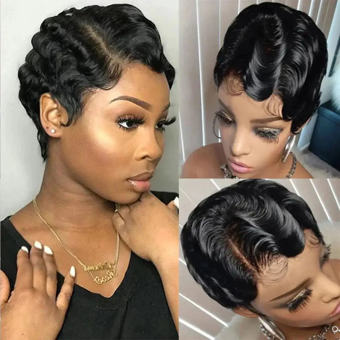 Luxury Body Wave Pixie Cut Lace Front Wig Short Bob Hair