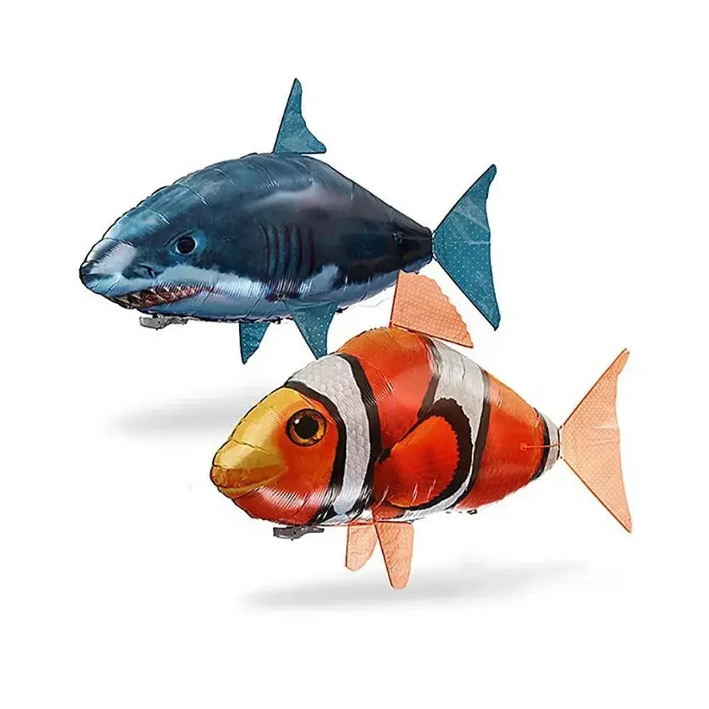 Inflatable Shark And Clown Fish RC Air Swimmers Indoor Fun