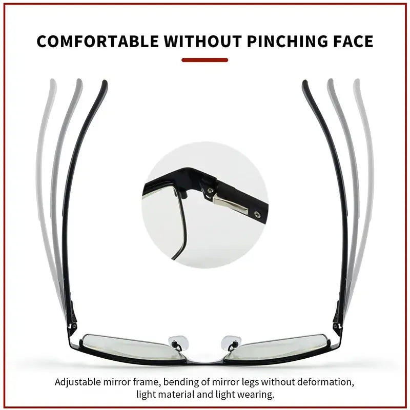 Stainless Steel Reading Glasses Men Business Presbyopic Glasses Male Anti Blue Light Eyeglasses +1.0 1.5 2.0 2.5 3 3.5 4.0
