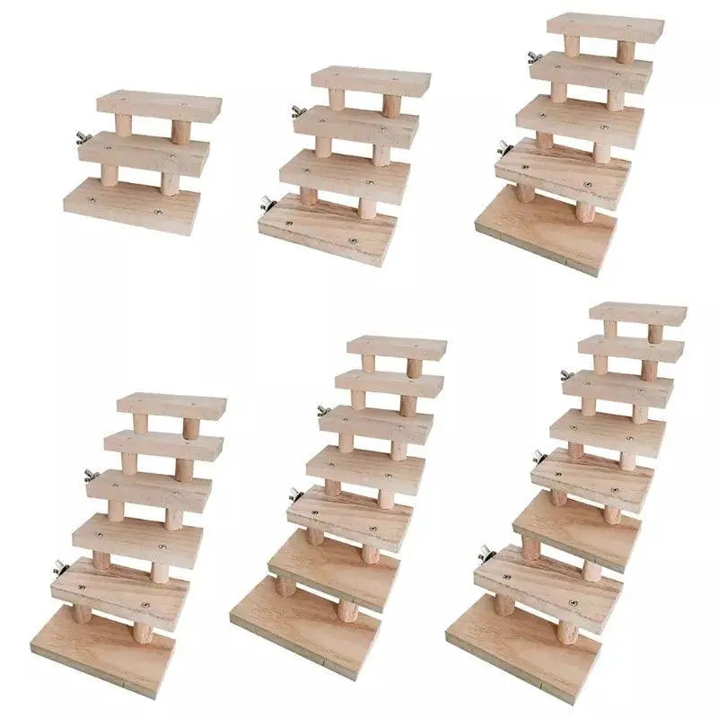 Hamster Wooden Ladder Bird Parrot Climbing Cage Accessory